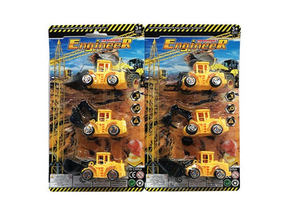 PACK OF 3 MINI CONSTRUCTION TRUCKS