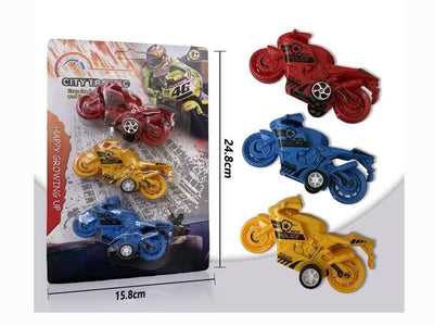 PACK OF 3 PULL BACK ACTION MOTORBIKES