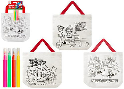 COLOUR YOUR OWN 3 ASST. ELF BAG AND PEN