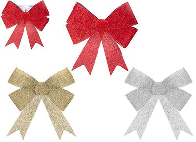 ASST. COLOURS 37CM X 49CM TINSEL BOW