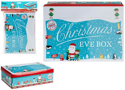 BLUE 31CM X 32CM SANTA XMAS EVE BOX