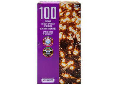 LED 8 FUNCTION 100 BULB B/OP WARM WHITE LIGHTS