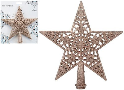 ROSE GOLD 20CM TREE TOP STAR