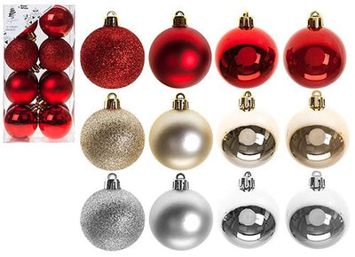 SET OF 16 ASST. COLOURS 5CM TREE BAUBLES