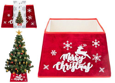 FOLDING PLUSH MERRY XMAS TREE SKIRT