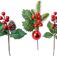 3 ASAST. 18CM XMAS BERRY PICK