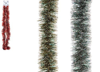 ASST. COLOURS 2MTR SNOW TIPPED TINSEL