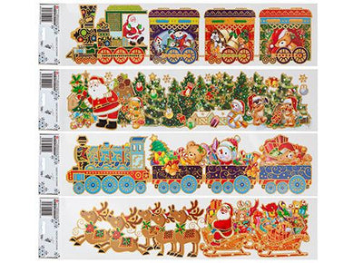 GLITTER 4 ASST. XMAS WINDOW STICKERS