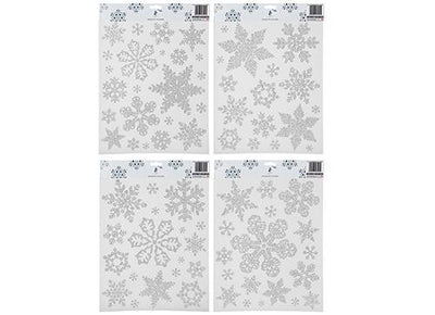 SILVER GLITTER SNOWFLAKE STICKERS