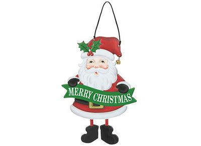 LARGE METAL SANTA SIGN