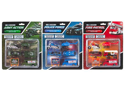 3 ASST. 6PCE DIECAST VEHICLE PLAY SET