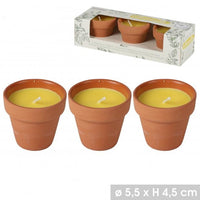 3 PACK CITRONELLA CANDLES IN POTS