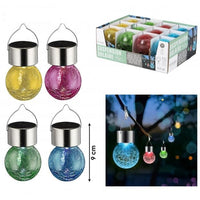 ASST. COLOURS GLASS SOLAR LIGHTS