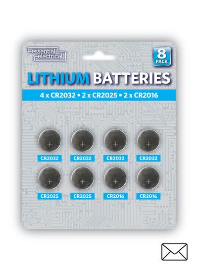 PACK OF 8 ASST. LITHIUM BATTERIES
