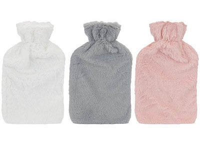 ASST. COLOURS 2LTR HOT WATER BOTTLE WITH COVER