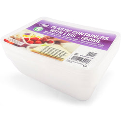 PACK OF 4 PLASTIC 650ML FOOD CONTAINERS
