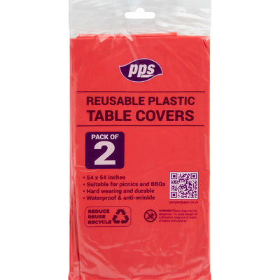 2 PACK RED 54" X 54" TABLE COVERS