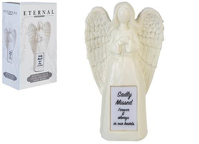 SADLY MISSED MEMORIAL&nbsp; SOLAR ANGEL ORNAMENT