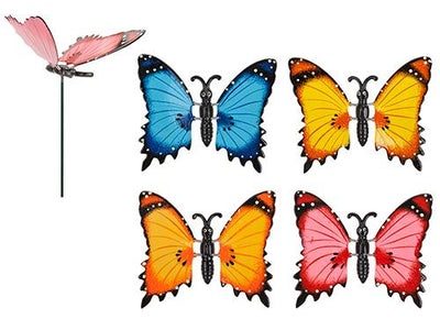 FLAPPING 50CM 4 ASST. BUTTERFLY ON STAKE