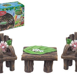 SECRET FAIRY RESIN GARDEN BENCH AND CHAIRS