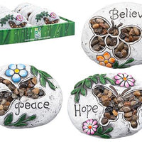 ASST. WORD PRINT GARDEN ROCKS