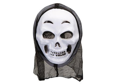 WHITE SKULL AND GHOST MASK WITH HOOD