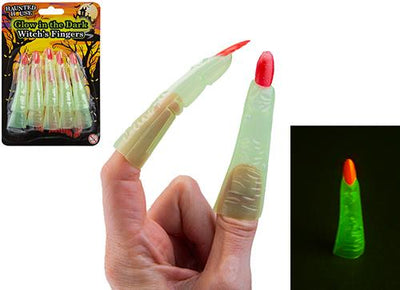 PACK OF 10 GLOW IN DARK WITCHES FINGERS