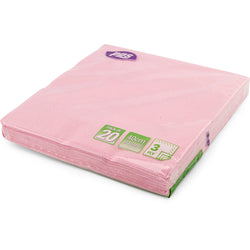 PACK OF 20 PINK 3PLY NAPKINS