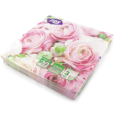 FLORAL DESIGN 20 PACK 3PLY NAPKINS