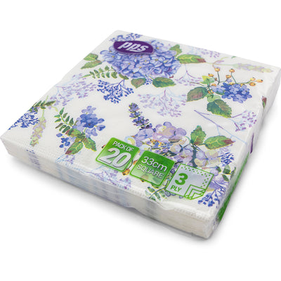 FLOWER DESIGN 20 PACK 3PLY NAPKINS