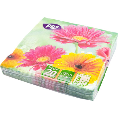 FLORAL DESIGN 20 PACK 3PLY NAPKINS