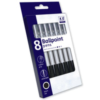 8 PACK BLACK BALLPOINT PENS