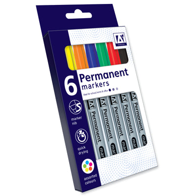 6 PACK ASST. PERMANENT MARKERS