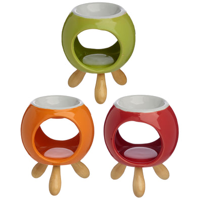 ROUND CERAMIC OIL BURNER WITH FEET