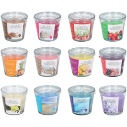 SCENTED GLASS CANDLE JAR 12 ASST.
