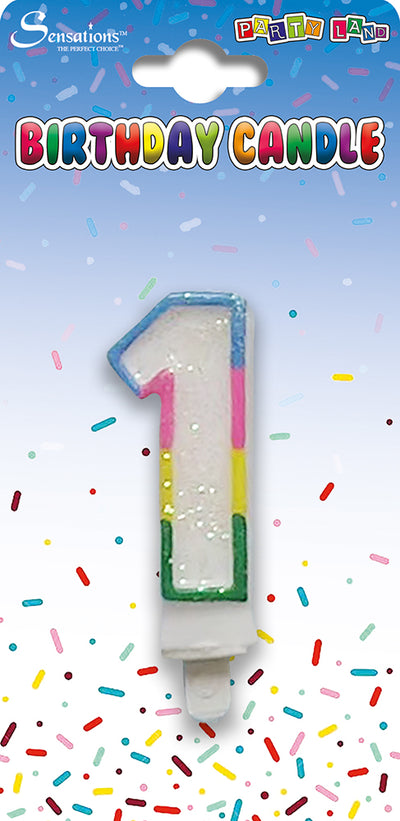 SINGLE DIGIT RAINBOW 0-9 ASST. BIRTHDAY CANDLES