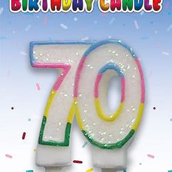 DOUBLE DIGIT 70 AND 80 RAINBOW BIRTHDAY CANDLES
