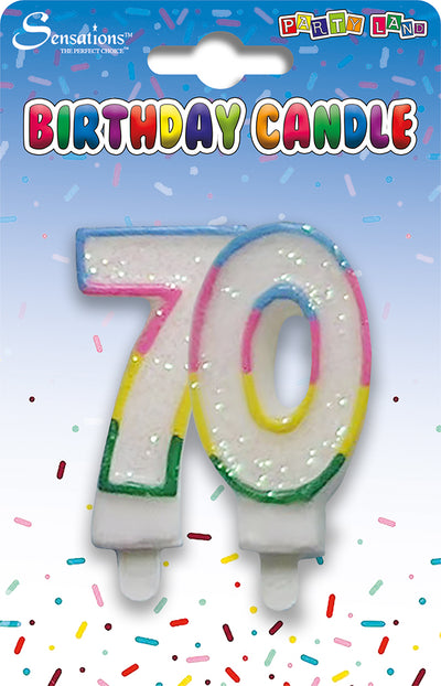 DOUBLE DIGIT 70 AND 80 RAINBOW BIRTHDAY CANDLES