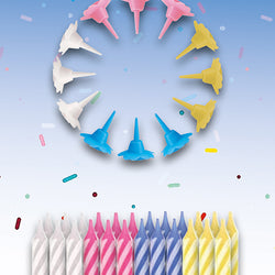 PACK OF 24 RAINBOW SPIRAL BIRTHDAY CANDLES