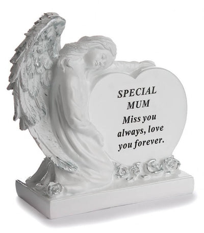 MUM 17CM X 17CM ANGEL HEART PLAQUE