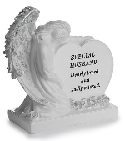 HUSBAND 17CM X 17CM ANGEL HEART PLAQUE