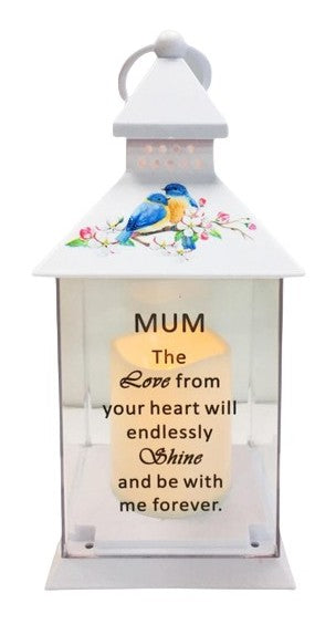 MUM BATTERY OPERATED 25CM BIRDS DESIGN LANTERN