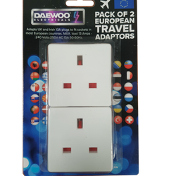 PACK OF 2 EURO TRAVEL ADAPTORS