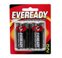 EVEREADY 2 PACK D BATTERIES
