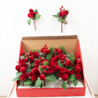 VELVET BAUBLE 14CM XMAS PICK