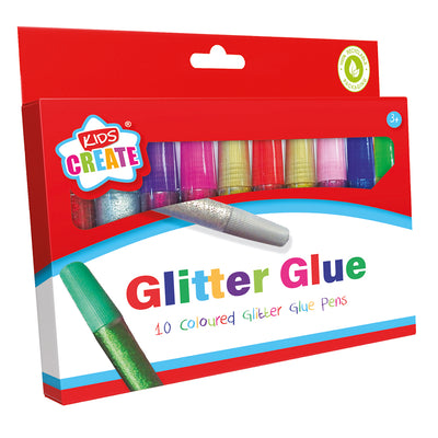 PACK OF 10 ASST. GLITTER GLUE PENS