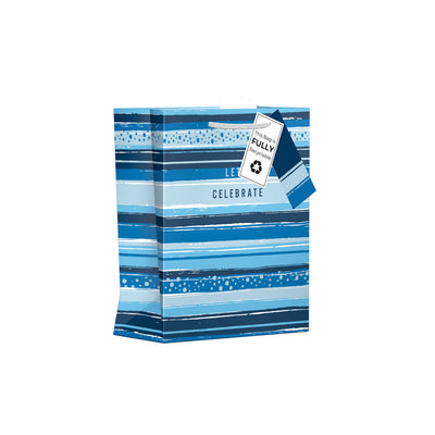 MEDIUM CELEBRATE STRIPES GIFT BAG