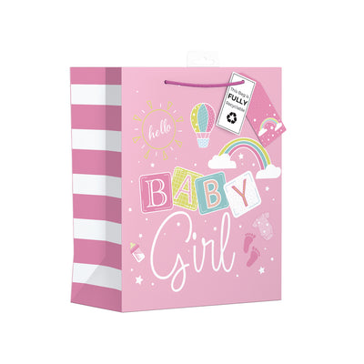 LARGE BABY GIRL GIFT BAG