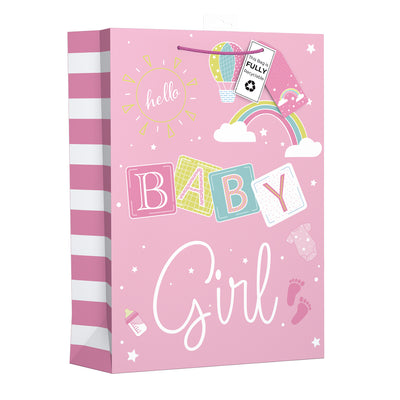 EXTRA LARGE BABY GIRL GIFT BAG