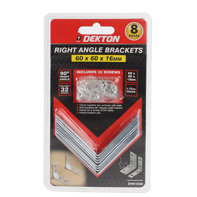 PACK OF 8 RIGHT ANGLE BRACKETS